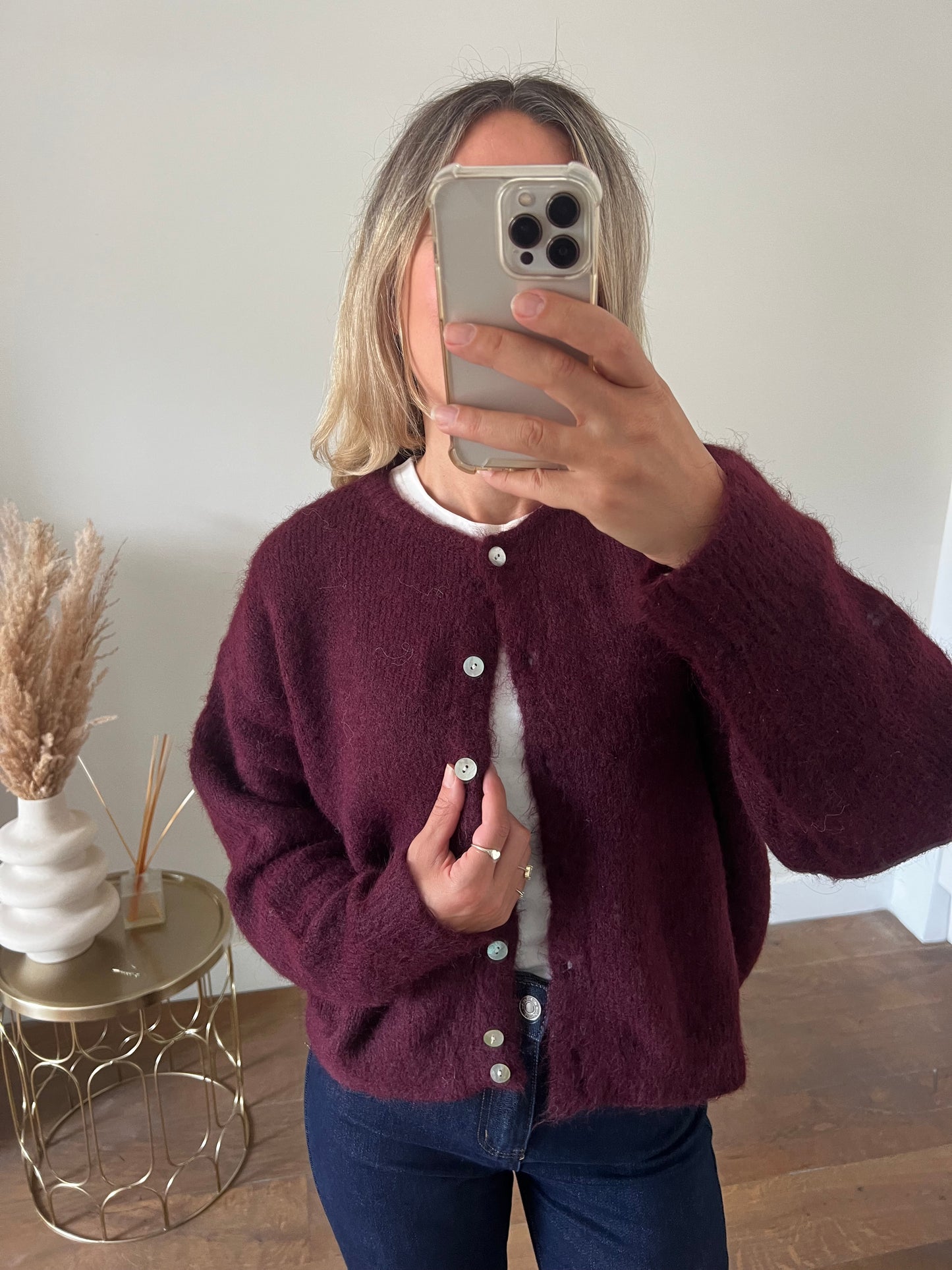 LOD of Love – Zacht Gebreid Vest Burgundy