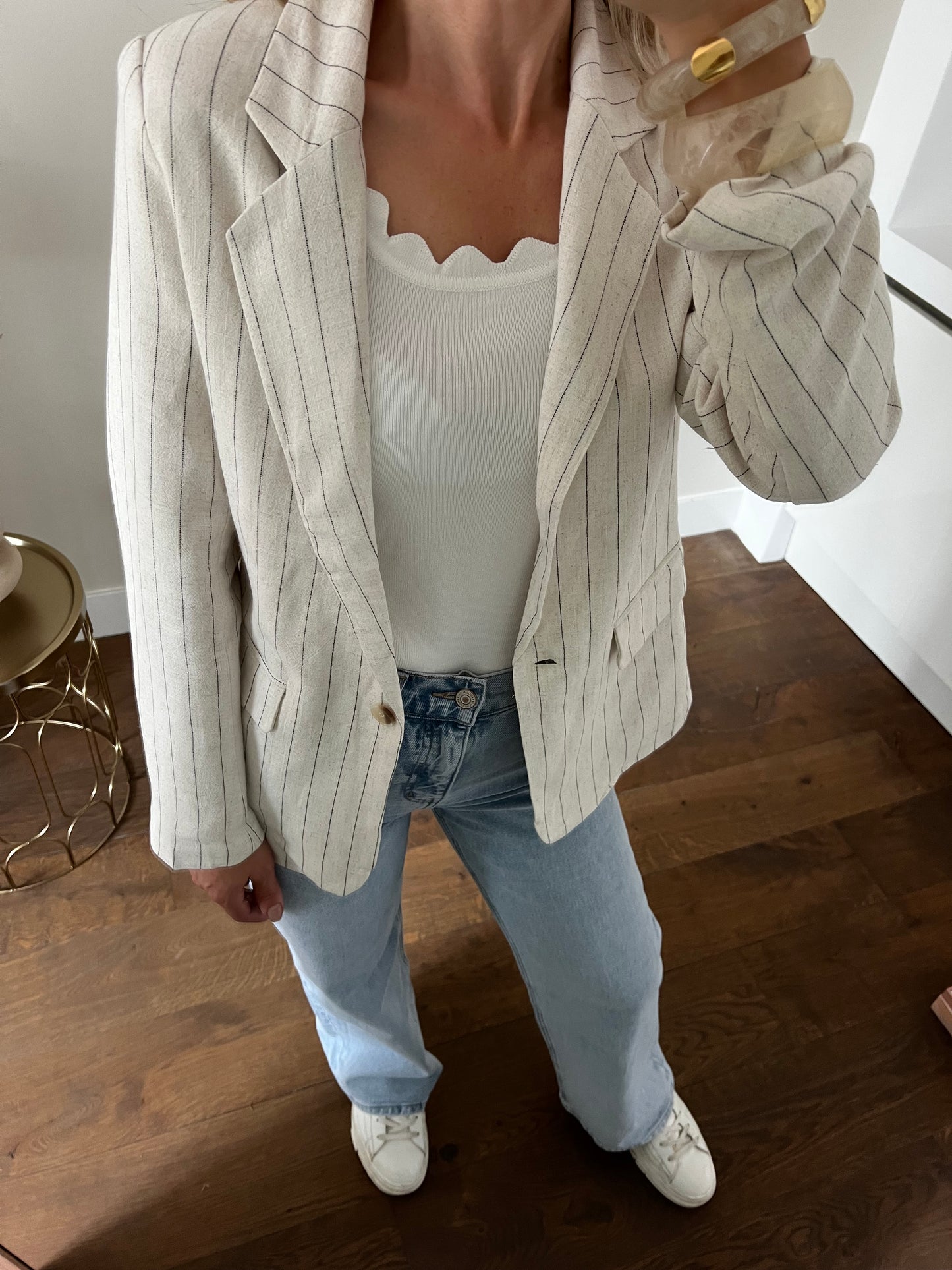 LOD of Love – Pinstripe Blazer Linnen Look