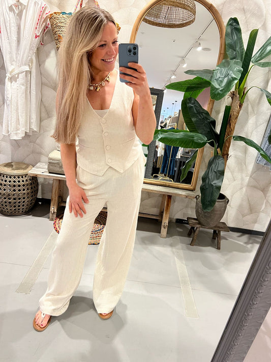 LOD of Love – Linnenlook Broek in Naturel