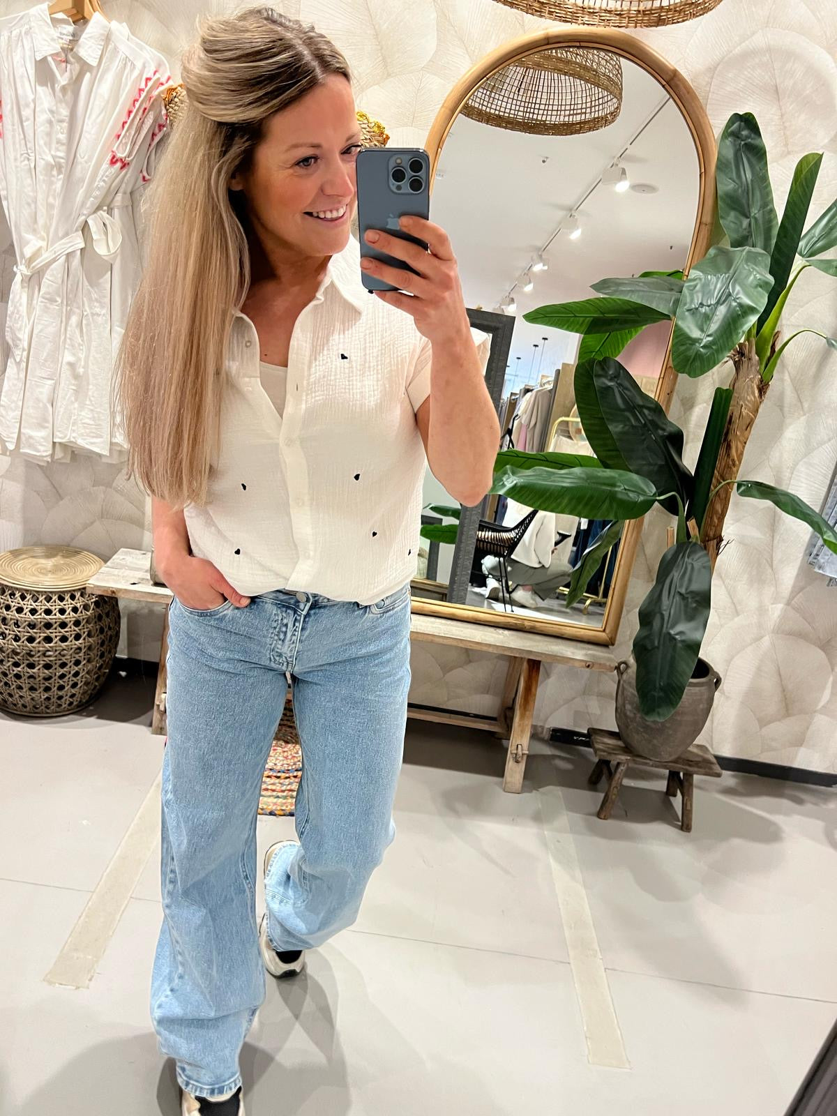 LOD of Love - Blauwe Wide Leg Jeans – Mid Waist