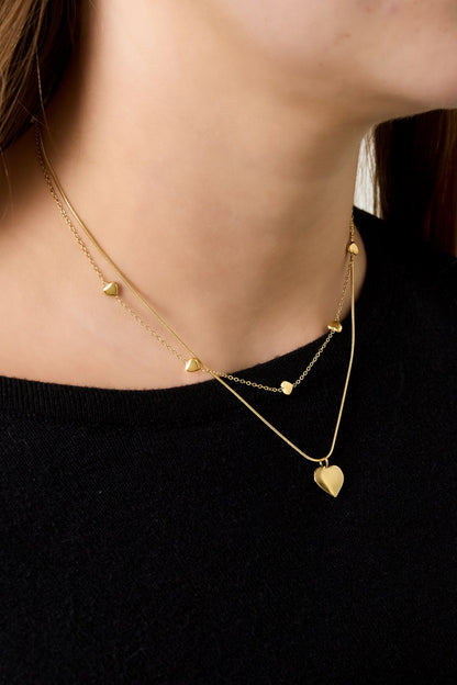 LOD of Love - Layered Gold Heart Necklace
