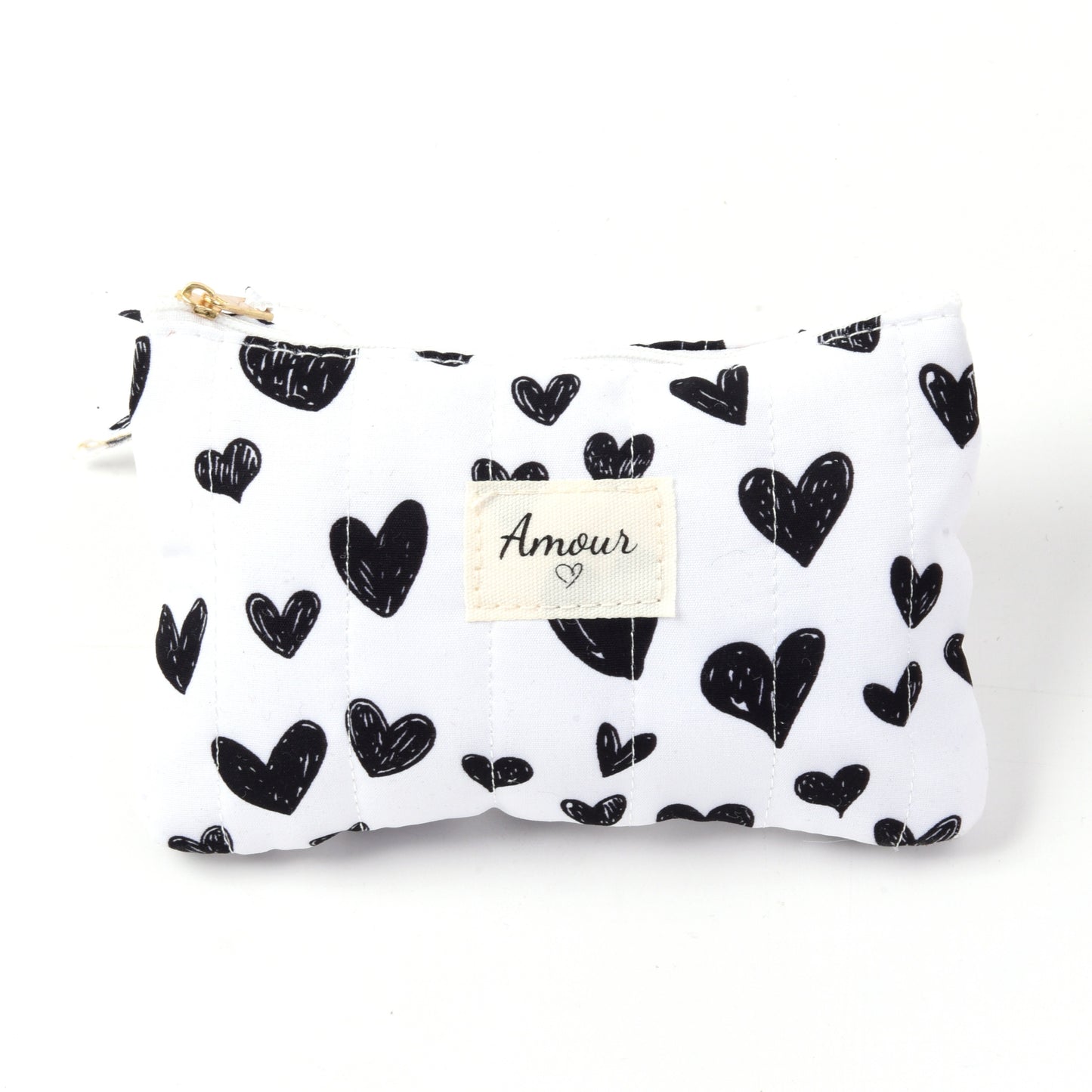 LOD of Love – Toilet Tasje Wit met Zwarte Hartjes
