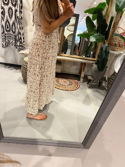 LOD of Love – Maxi Jurk Belle Soft Beige Kantprint