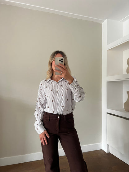 LOD of Love – Gestreepte Blouse met Borduursel
