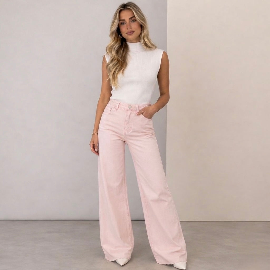 LOD of Love - Extra Tall Wide Leg Jeans Soft Pink – Inseam 88cm