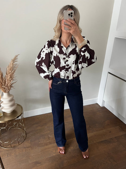 LOD of Love – Cow Print Statement Blouse