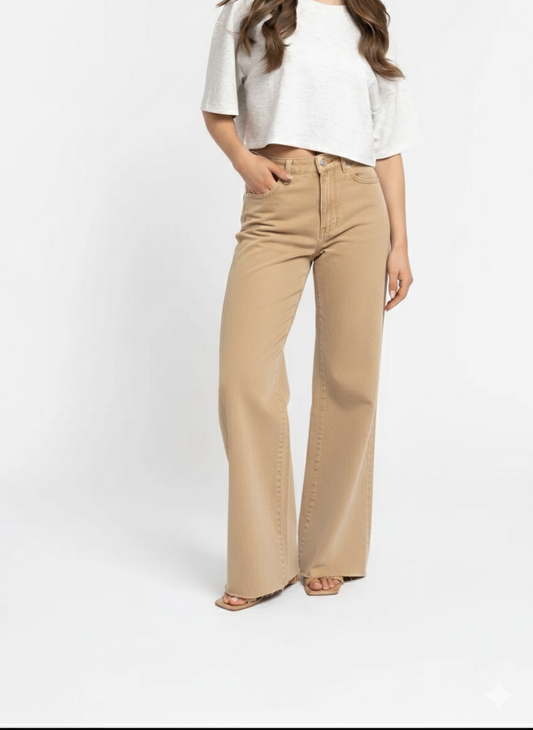 LOD of Love - Extra Tall Wide Leg Jeans Taupe – Inseam 90 cm