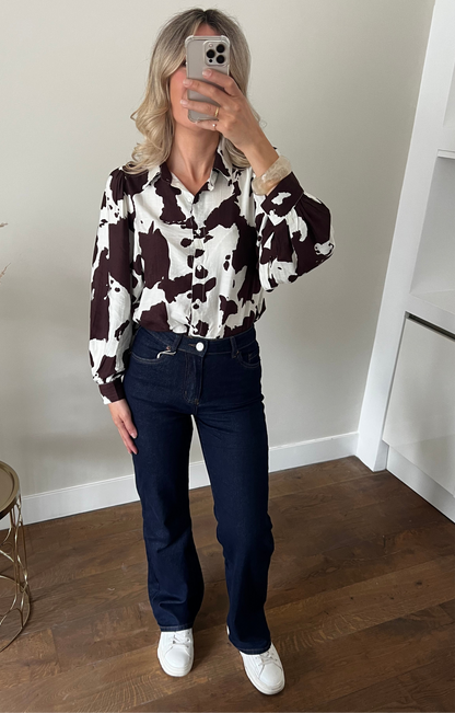 LOD of Love – Cow Print Statement Blouse