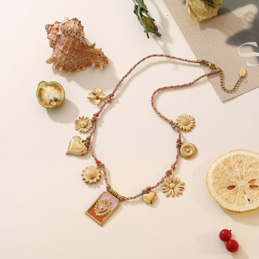 LOD of Love – Goudkleurige bedelketting – Kleurrijk koord