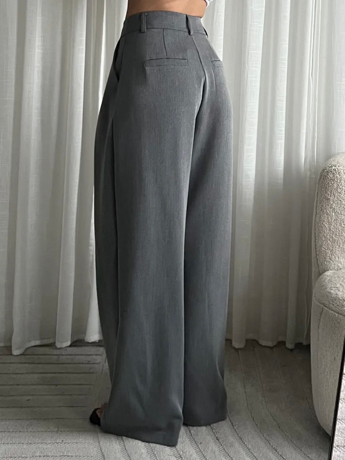 LOD of Love - High Waist Pantalon met Plooien – Grey