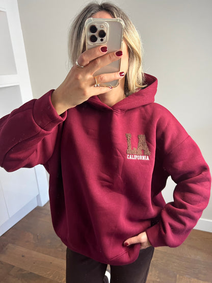 LOD Of Love - LA California Hoodie Burgundy Red