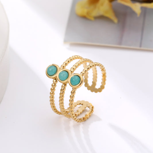 LOD of Love – Triple Ring met Natuurstenen