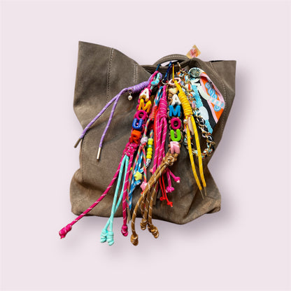 LOD of Love - Bag Charm Schelp Wit Koord