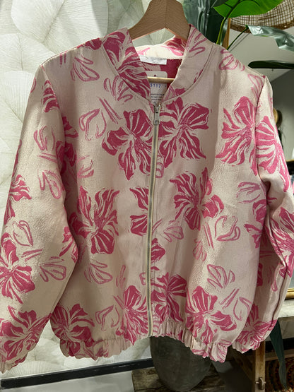 LOD of Love - Satijnen Bomberjack met Roze Bloemen