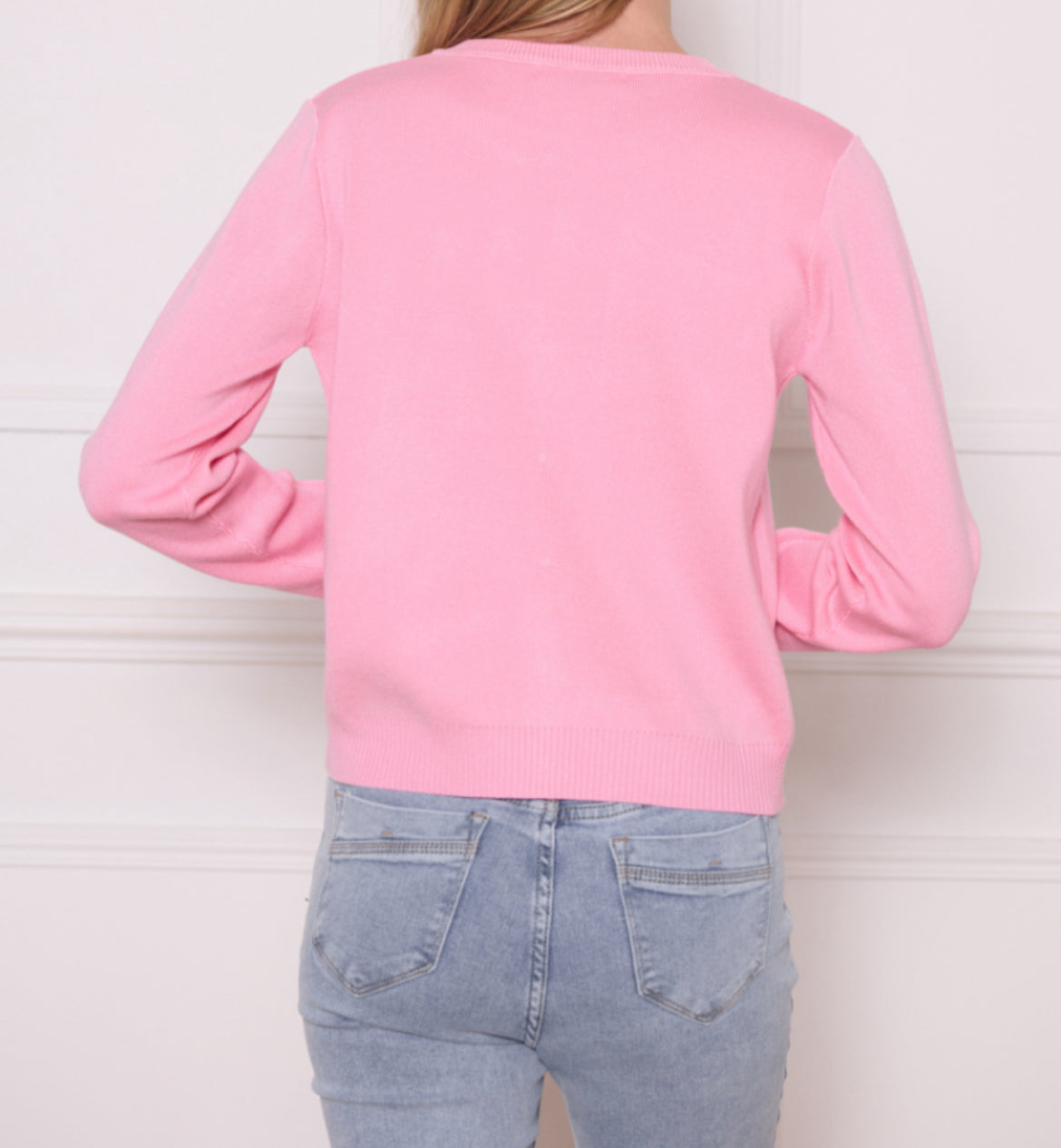 LOD of Love - Roze Vest met Gouden Hartjes Borduursel