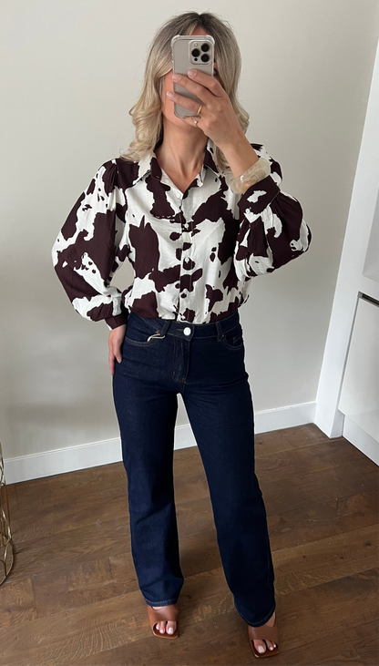 LOD of Love – Cow Print Statement Blouse