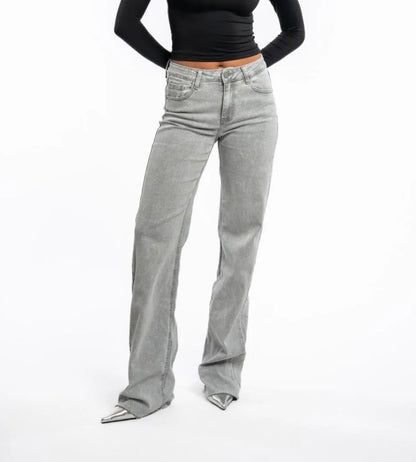 LOD of Love - Extra Tall Mid Waist Wide Leg Grey