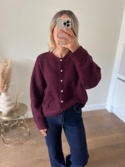 LOD of Love – Zacht Gebreid Vest Burgundy