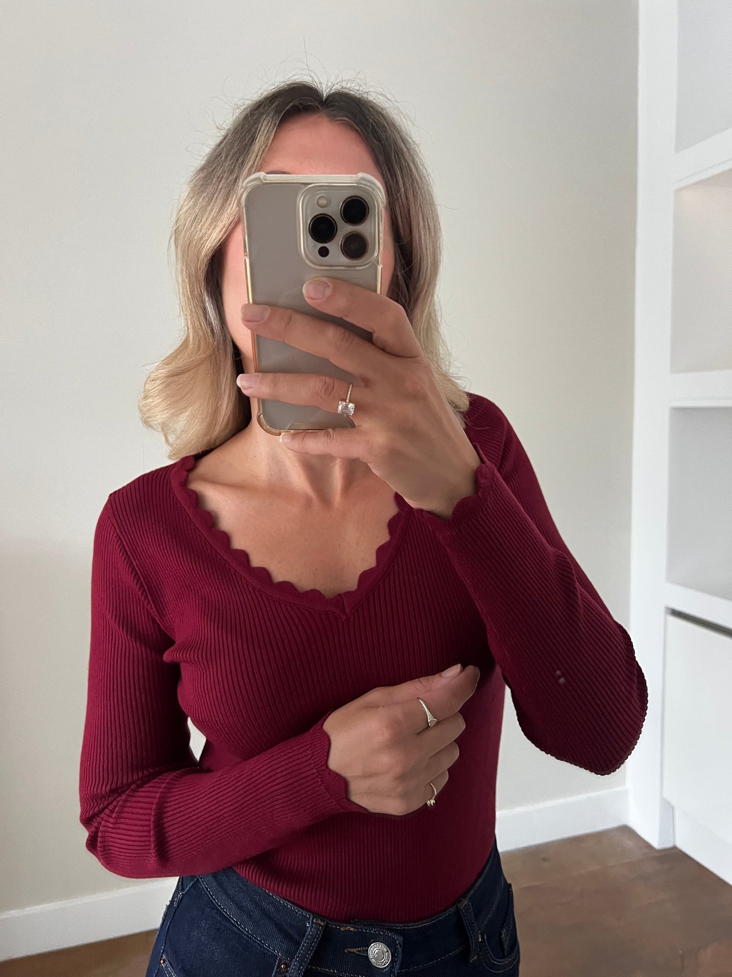 LOD Of Love - Soft Ruffle Sweater Bordeaux