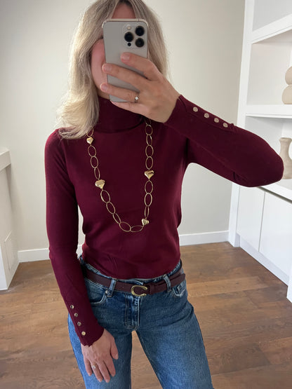 LOD Of Love - Basic Coltrui Bordeaux Met Gouden knoopjes