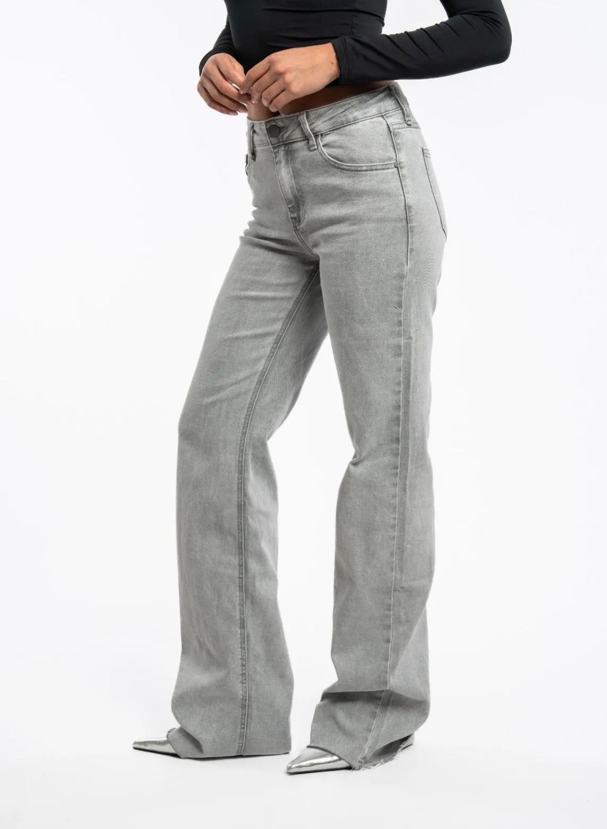 LOD of Love - Extra Tall Mid Waist Wide Leg Grey