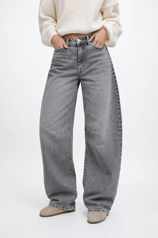 LOD of Love - Queen Hearts Grijze Balloon Jeans Mid Waist