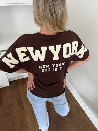 LOD of Love – New York T-shirt Bruin met Witte Teddy Letters