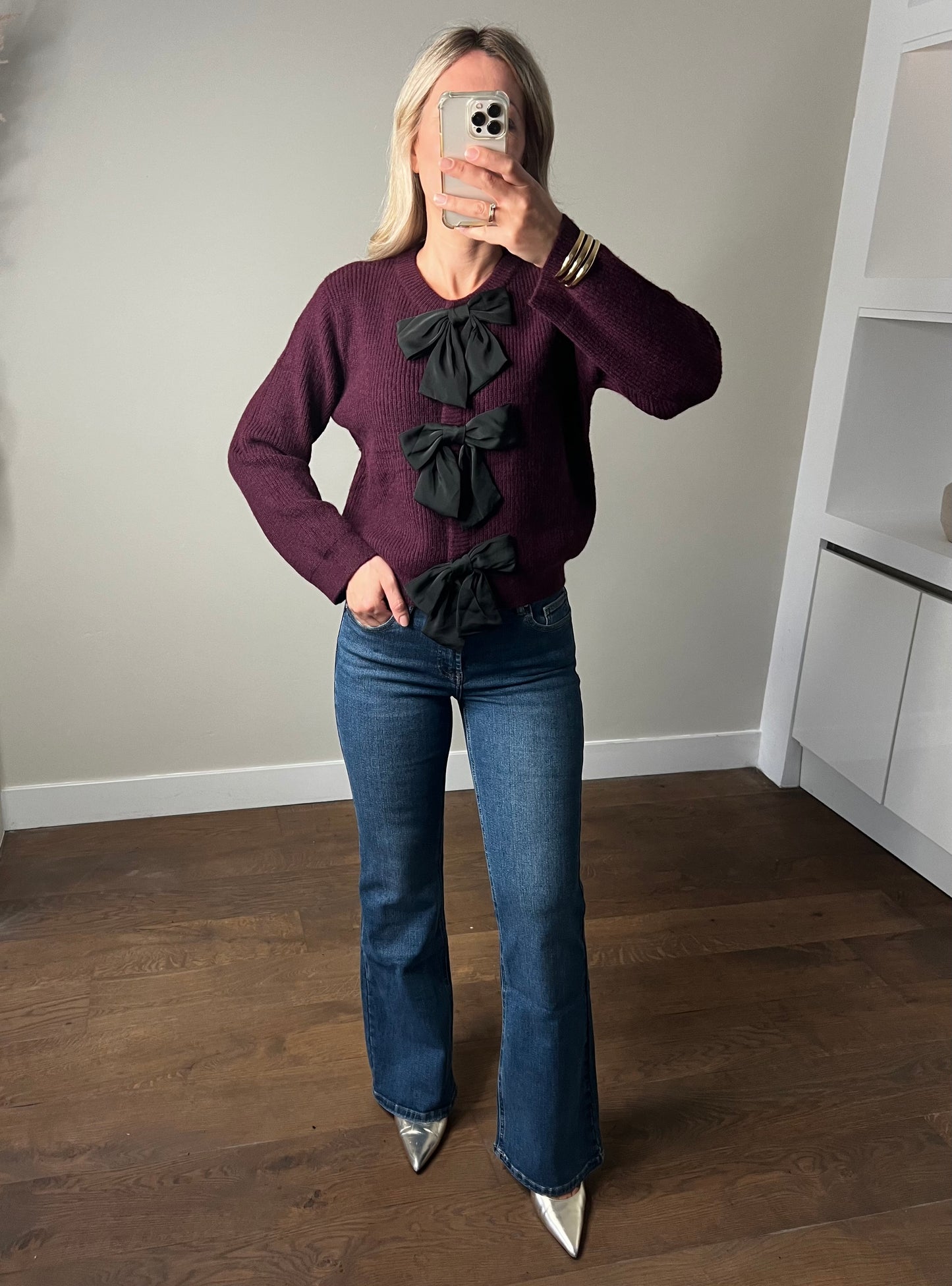 LOD of Love -  Flare Jeans Queen Hearts met Hoge Taille Denim Blauw