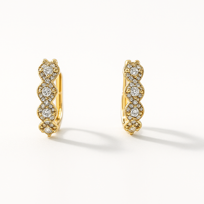 LOD of Love – Gold Plated Sterling Zilveren Ovale Oorringen met Zirkonia