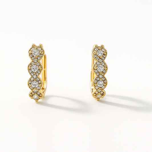 LOD of Love – Gold Plated Sterling Zilveren Ovale Oorringen met Zirkonia