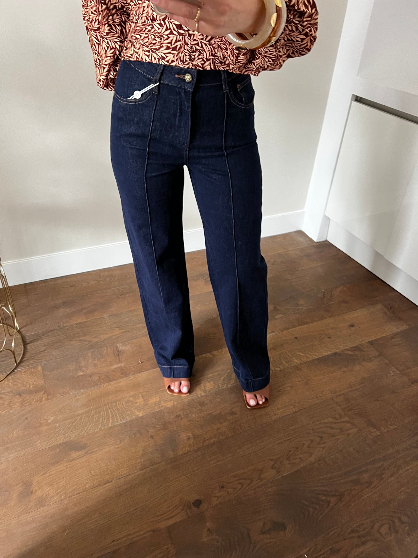 LOD of Love – Emma Top met Bladprint en Pofmouw Roestbruin