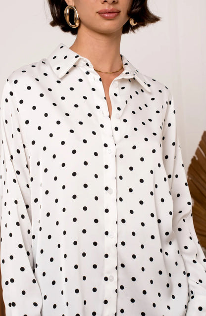 LOD Of Love - Polkadot Bluse Weiß Schwarz