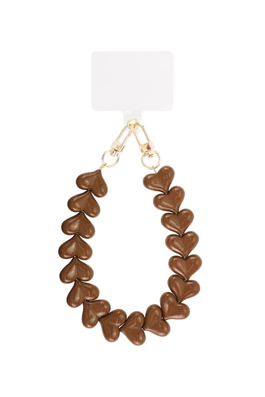 LOD of Love – Telefoonkoord Bruin Hartjes