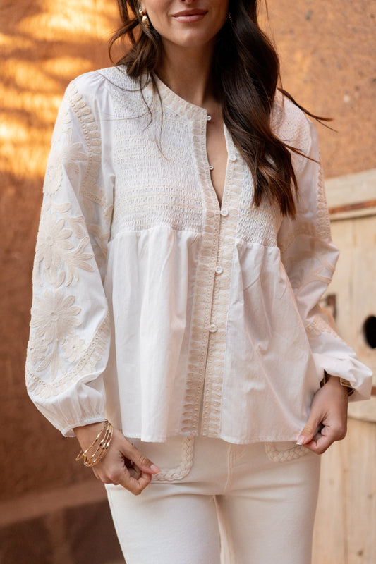 LOD of Love – Geborduurde Blouse in Boho-Stijl