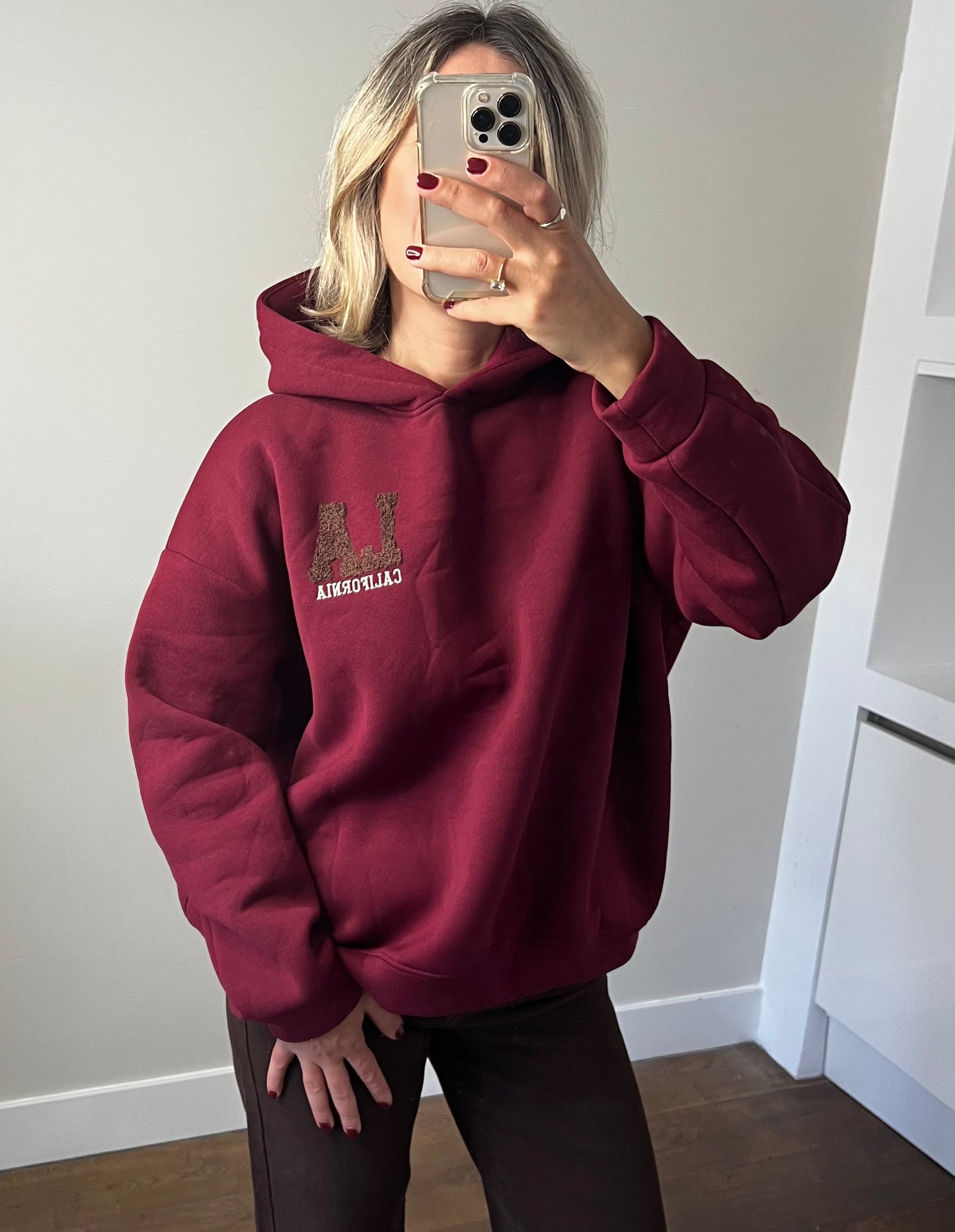 LOD Of Love - LA California Hoodie Burgundy Red