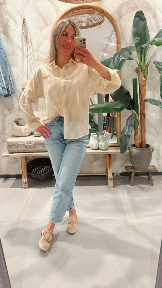 LOD of Love – Blouse St Barth – Geel/Wit