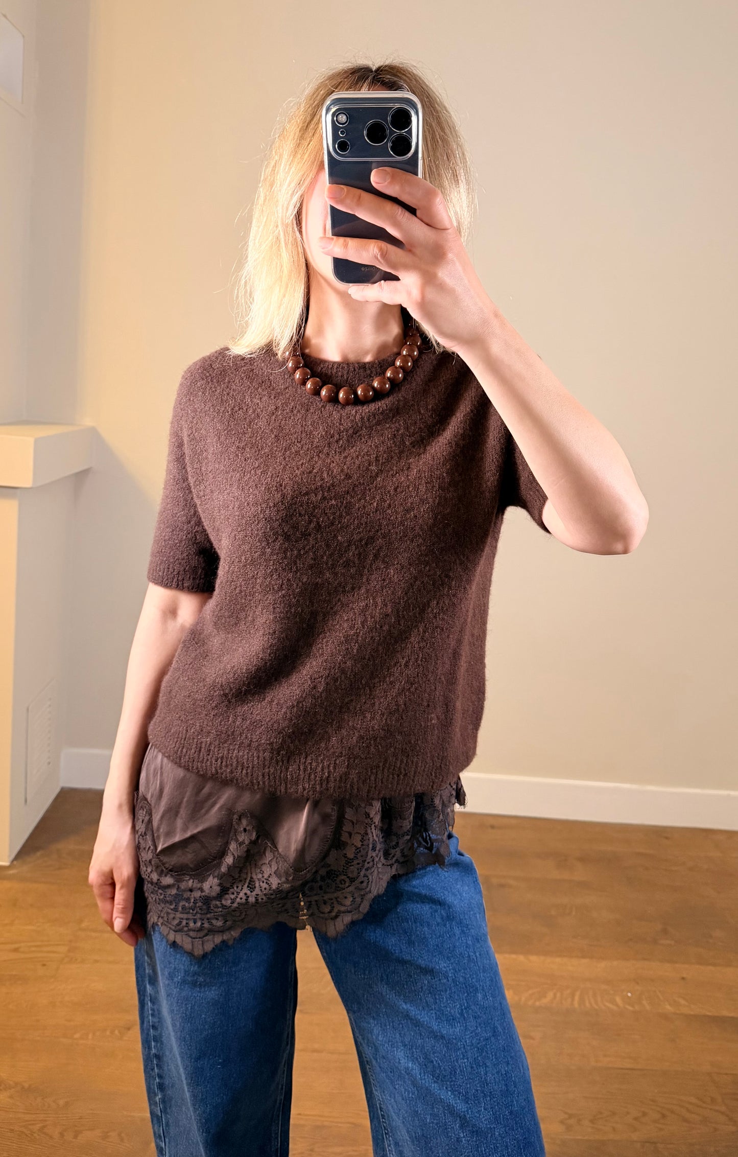 LOD of Love – Zijde Viscose Top Luna Bruin