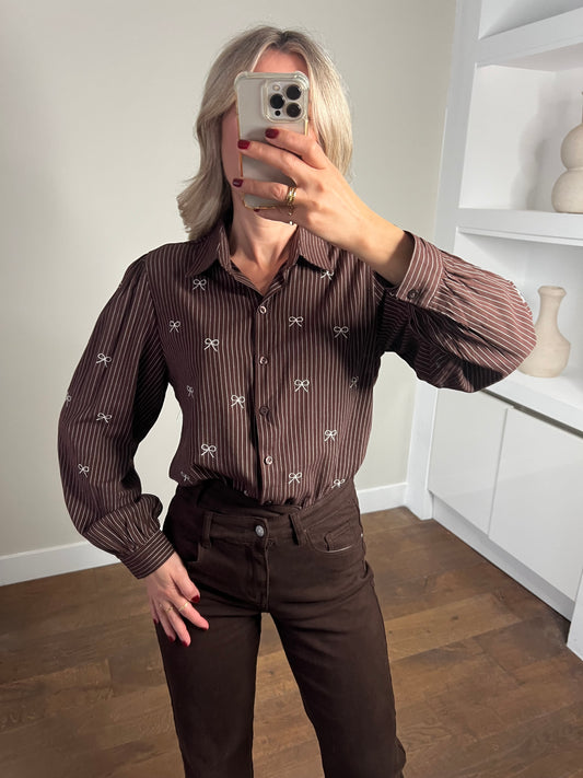 LOD of Love – Katoenen Strepenblouse met Strikjes