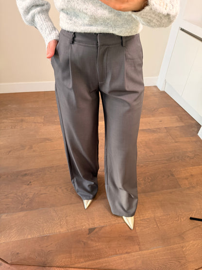 LOD of Love - Mid Waist Wide Leg Pantalon Grijs Tall