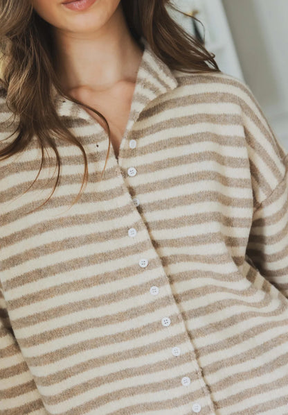 LOD of Love – Gestreept Vest Taupe Isa