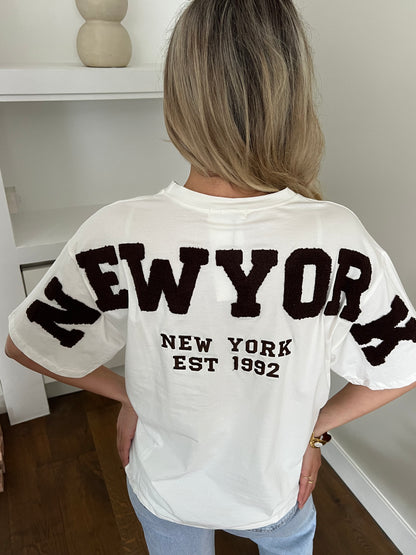 LOD of Love – New York T-Shirt Wit Met Bruine Teddy Letters