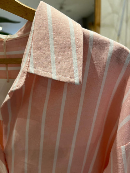 LOD of Love – Gestreepte Blouse Zalmroze