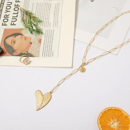 LOD of Love - Golden Heart Chain Lange Gouden Ketting met Hart Hanger