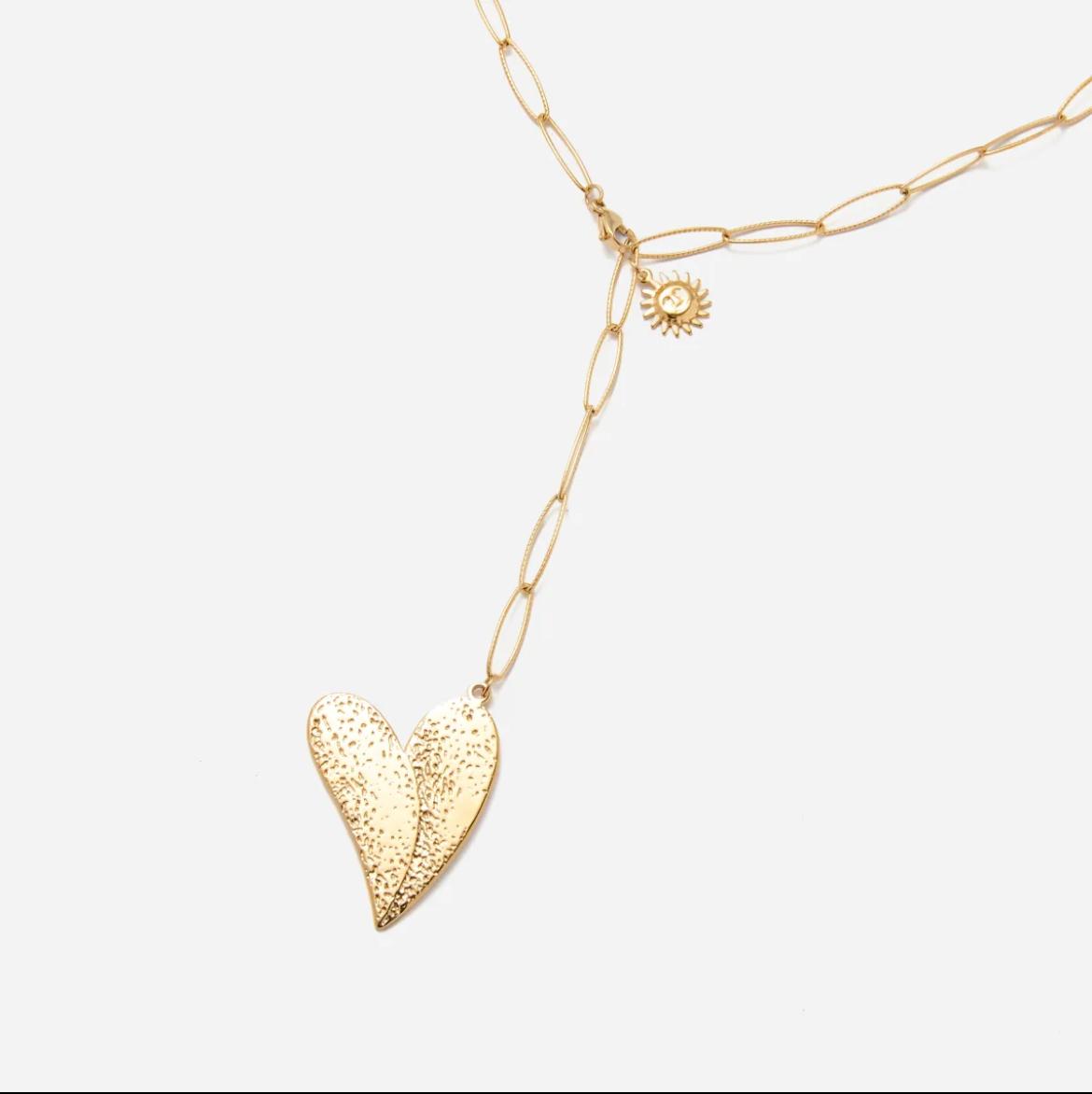 LOD of Love - Golden Heart Chain Lange Gouden Ketting met Hart Hanger