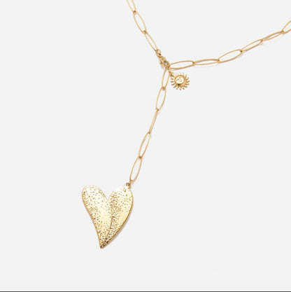 LOD of Love - Golden Heart Chain Lange Gouden Ketting met Hart Hanger