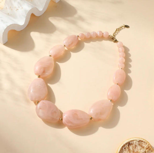 LOD of Love - Statement Kralen Ketting – Soft Pink & Goud