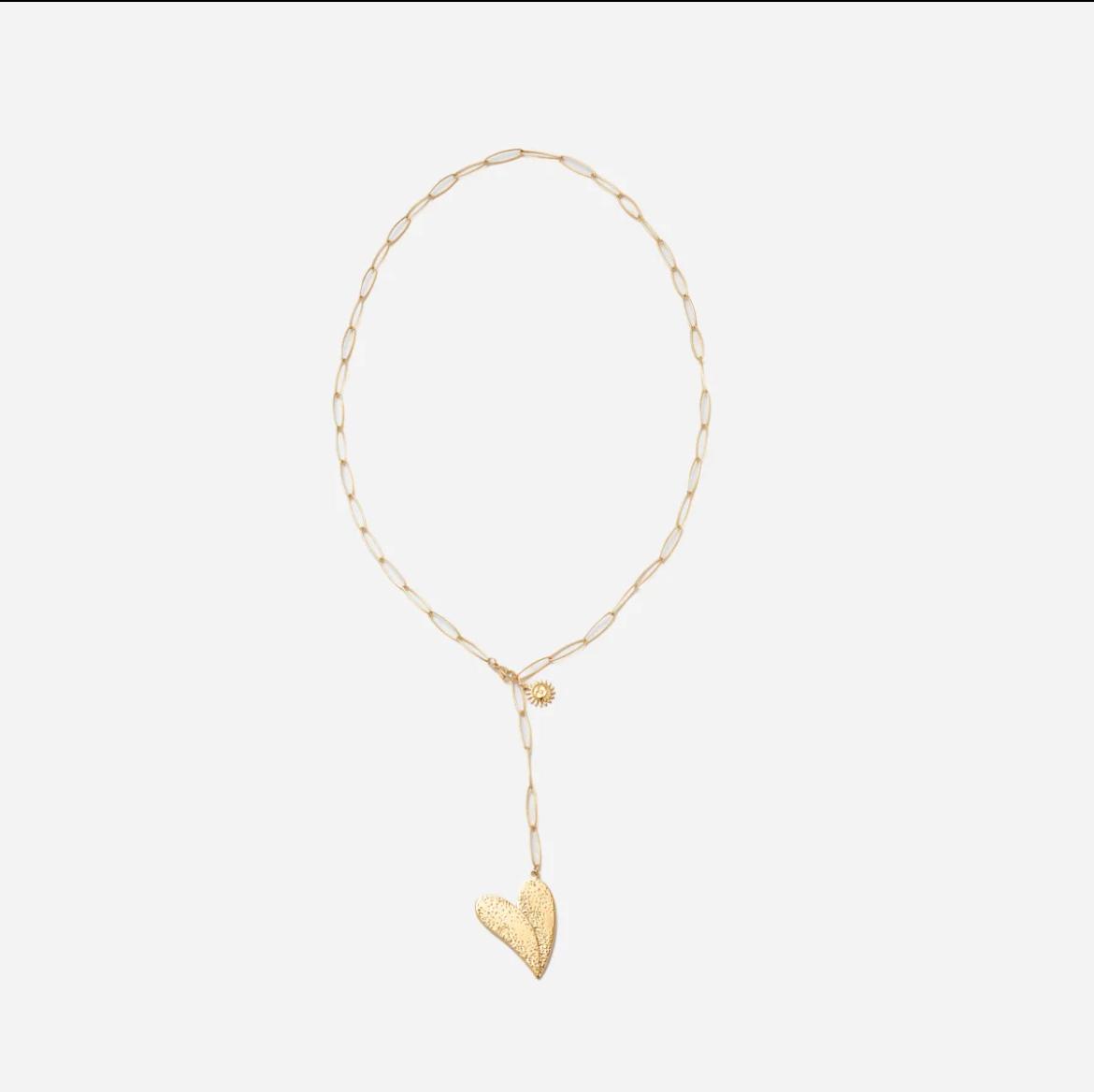 LOD of Love - Golden Heart Chain Lange Gouden Ketting met Hart Hanger