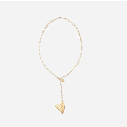 LOD of Love - Golden Heart Chain Lange Gouden Ketting met Hart Hanger