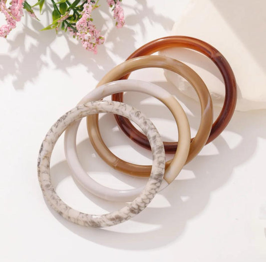 LOD of Love – Earthy Marbles Bangle Set – Marble Mix Edition (Set van 4)
