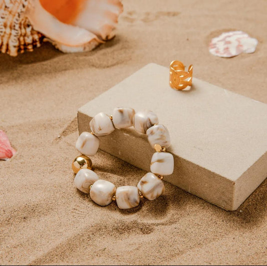 LOD of Love – Chunky Marble Bracelet Warm Amber